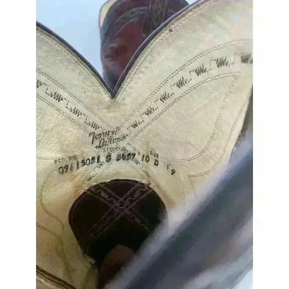 Tony Lama Men’s Brown Leather western  Cowboy Boots Size US 10 D - Picture 9 of 10